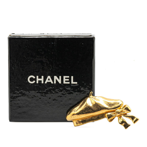 シャネル ベレー帽 帽子 リボン モチーフ ブローチ ゴールド メッキ レディース CHANEL 【中古】