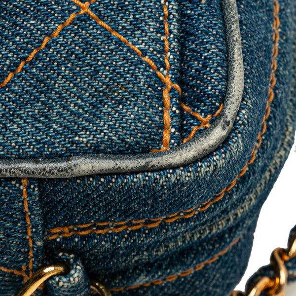 シャネル マトラッセ ココマーク  チェーン ショルダーバッグ インディゴブルー ゴールド金具 デニム レディース CHANEL 【中古】