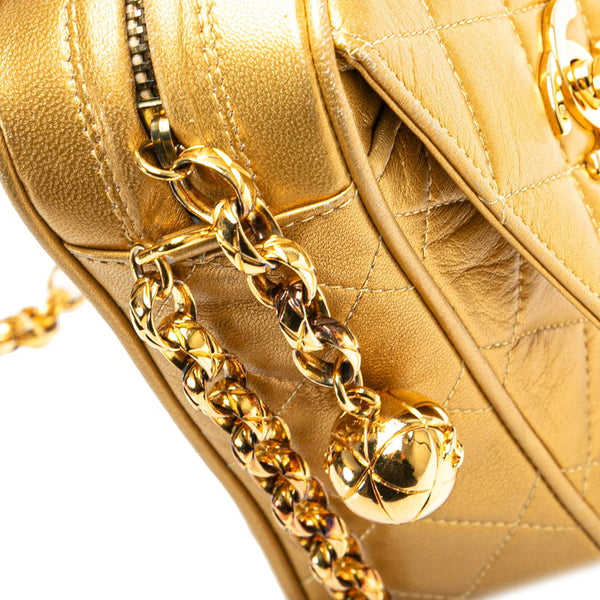 シャネル マトラッセ ココマーク ココボール チェーンショルダーバッグ ゴールド ラムスキン レディース CHANEL 【中古】