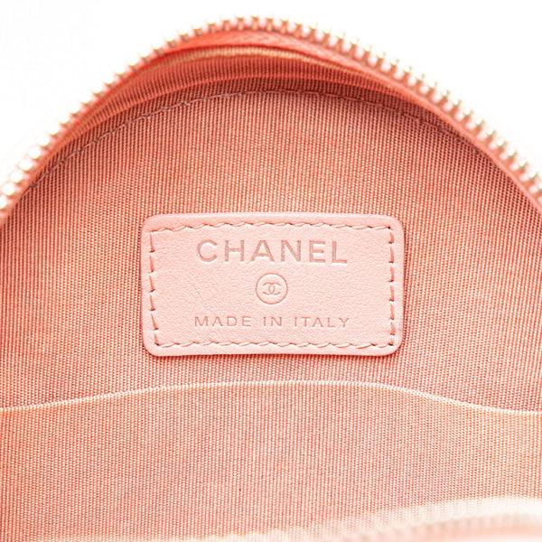 シャネル マトラッセ CCフィリグリー チェーン ポーチ ミニショルダーバッグ クロスボディバッグ ピンク ホワイト キャビアスキン レディース CHANEL 【中古】