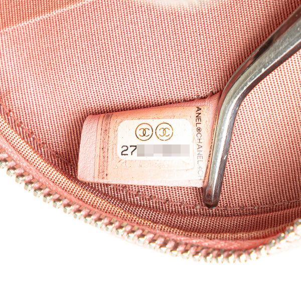 シャネル マトラッセ CCフィリグリー チェーン ポーチ ミニショルダーバッグ クロスボディバッグ ピンク ホワイト キャビアスキン レディース CHANEL 【中古】
