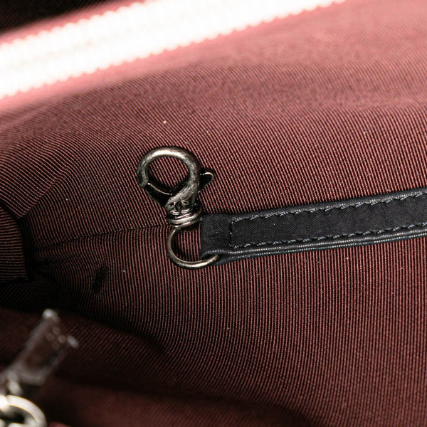 シャネル ボーイシャネル チェーン ハンドバッグ ブラック ホワイト ムートン レザー レディース CHANEL 【中古】