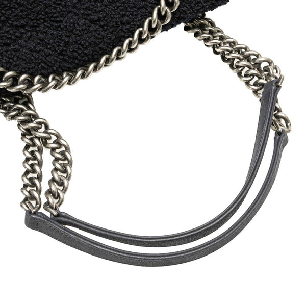 シャネル ボーイシャネル チェーン ハンドバッグ ブラック ホワイト ムートン レザー レディース CHANEL 【中古】