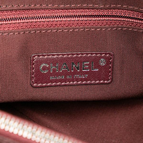 シャネル ボーイシャネル チェーン ハンドバッグ ブラック ホワイト ムートン レザー レディース CHANEL 【中古】