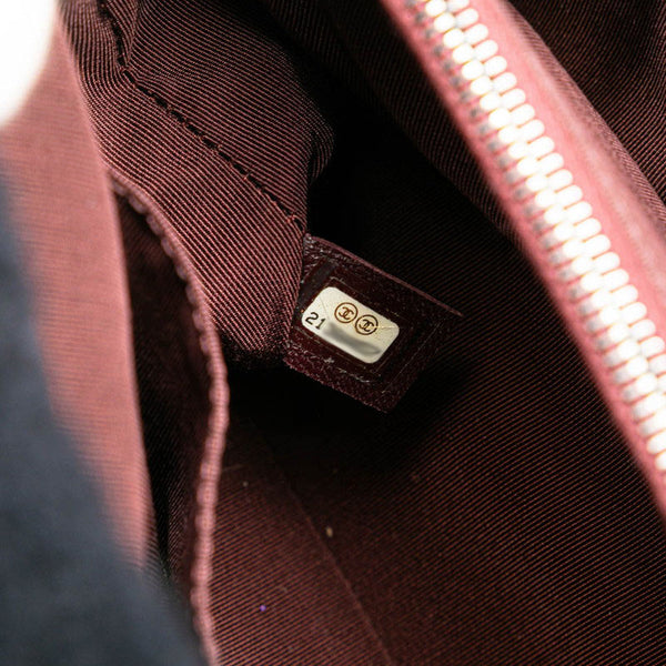 シャネル ボーイシャネル チェーン ハンドバッグ ブラック ホワイト ムートン レザー レディース CHANEL 【中古】