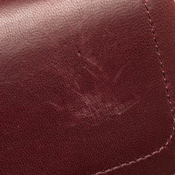 シャネル マトラッセ ココマーク Wフラップ チェーン ショルダーバッグ ハンドバッグ ワインレッド パープル ラムスキン レディース CHANEL 【中古】