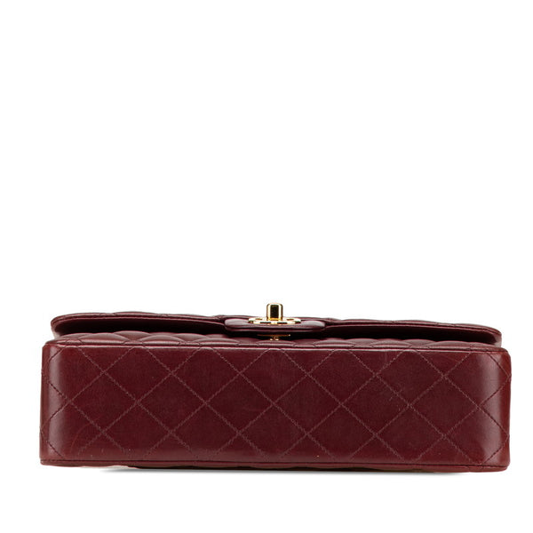 シャネル マトラッセ ココマーク Wフラップ チェーン ショルダーバッグ ハンドバッグ ワインレッド パープル ラムスキン レディース CHANEL 【中古】