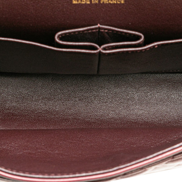 シャネル マトラッセ ココマーク Wフラップ チェーン ショルダーバッグ ハンドバッグ ワインレッド パープル ラムスキン レディース CHANEL 【中古】