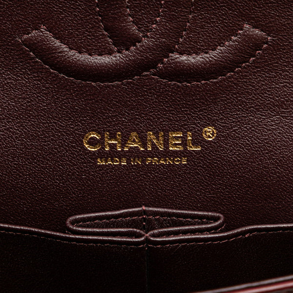 シャネル マトラッセ ココマーク Wフラップ チェーン ショルダーバッグ ハンドバッグ ワインレッド パープル ラムスキン レディース CHANEL 【中古】