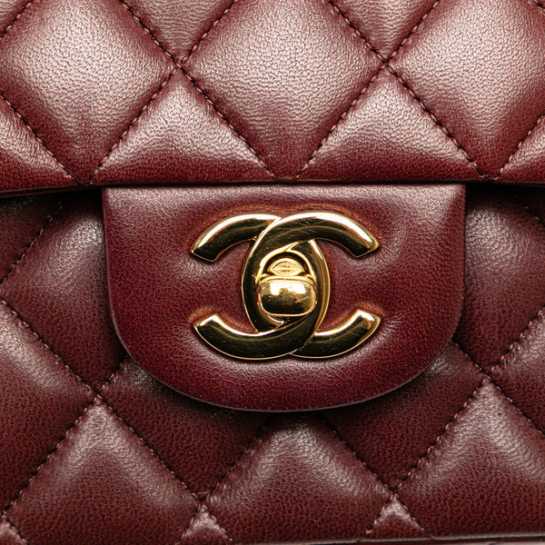 シャネル マトラッセ ココマーク Wフラップ チェーン ショルダーバッグ ハンドバッグ ワインレッド パープル ラムスキン レディース CHANEL 【中古】