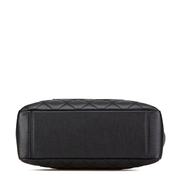 シャネル マトラッセ ココマーク CC PSTチェーントート ショルダーバッグ ブラック シルバー キャビアスキン レディース CHANEL 【中古】