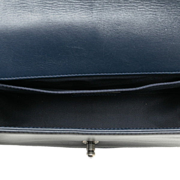 シャネル ボーイシャネル ココマーク チェーン ショルダーバッグ ハンドバッグ ネイビー シルバー ラムスキン レディース CHANEL 【中古】