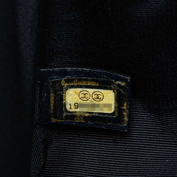 シャネル ボーイシャネル ココマーク チェーン ショルダーバッグ ハンドバッグ ネイビー シルバー ラムスキン レディース CHANEL 【中古】