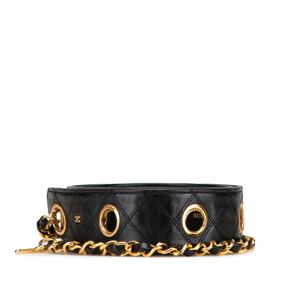 シャネル ビコローレ ベルト サイズ:70/28 ブラック レザー レディース CHANEL 【中古】