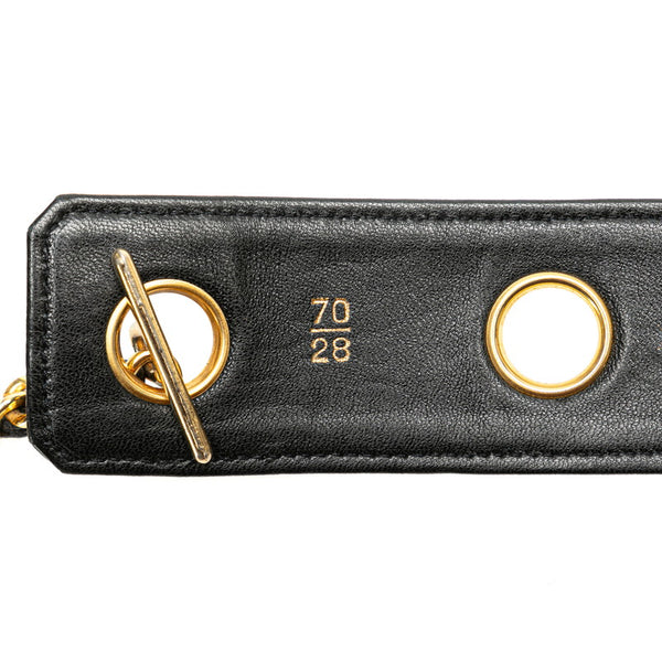 シャネル ビコローレ ベルト サイズ:70/28 ブラック レザー レディース CHANEL 【中古】