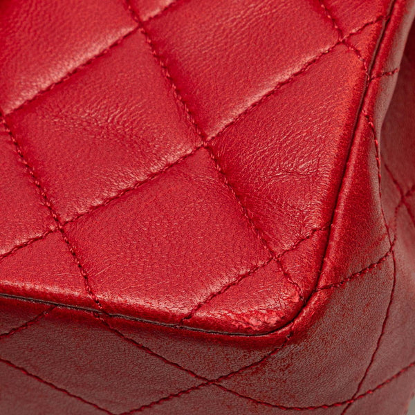 シャネル マトラッセ 17 ココマーク チェーン ショルダーバッグ レッド ラムスキン レディース CHANEL 【中古】