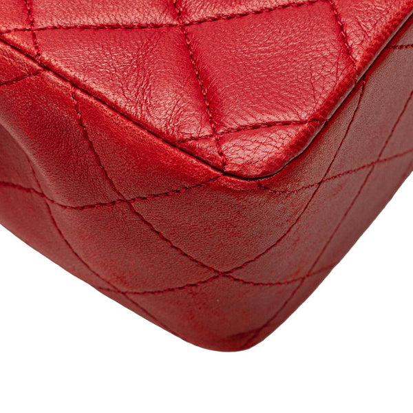 シャネル マトラッセ 17 ココマーク チェーン ショルダーバッグ レッド ラムスキン レディース CHANEL 【中古】