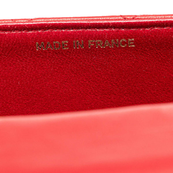 シャネル マトラッセ 17 ココマーク チェーン ショルダーバッグ レッド ラムスキン レディース CHANEL 【中古】