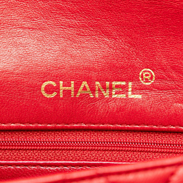 シャネル マトラッセ 17 ココマーク チェーン ショルダーバッグ レッド ラムスキン レディース CHANEL 【中古】