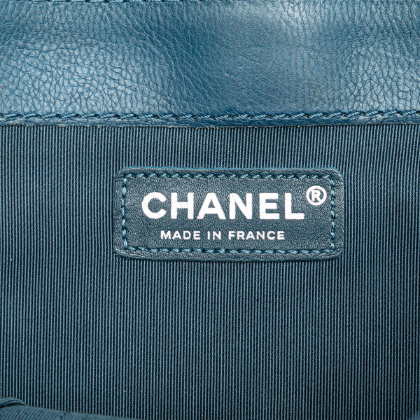 シャネル ボーイシャネル ココマーク チェーンショルダーバッグ ブルー レザー レディース CHANEL 【中古】