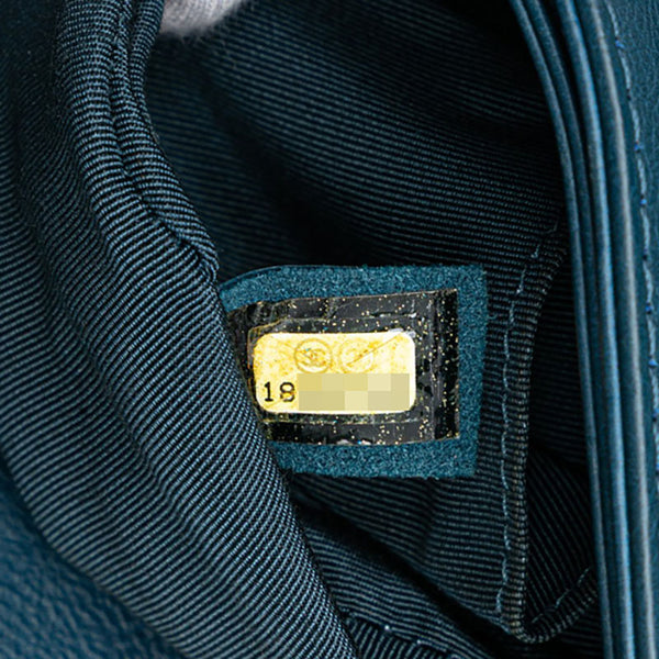 シャネル ボーイシャネル ココマーク チェーンショルダーバッグ ブルー レザー レディース CHANEL 【中古】