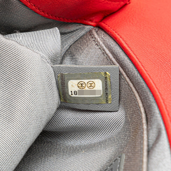 シャネル ボーイシャネル25 ワイルドステッチ 斜め掛け チェーン ショルダーバッグ レッド ラムスキン レディース CHANEL 【中古】