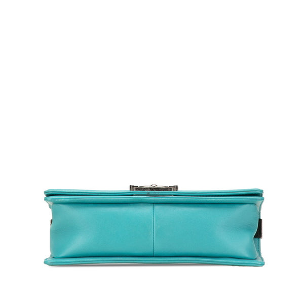 シャネル ボーイシャネル25 ワイルドステッチ チェーン ショルダーバッグ ライトブルー ラムスキン レディース CHANEL 【中古】