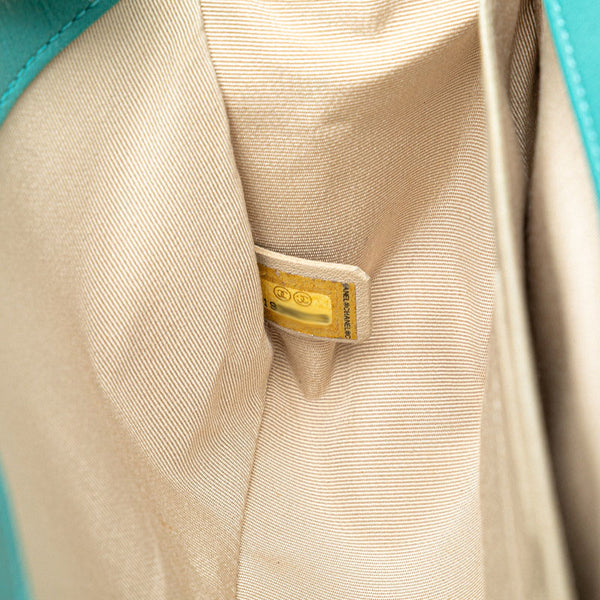 シャネル ボーイシャネル25 ワイルドステッチ チェーン ショルダーバッグ ライトブルー ラムスキン レディース CHANEL 【中古】