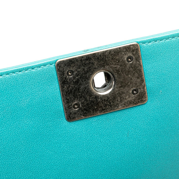 シャネル ボーイシャネル25 ワイルドステッチ チェーン ショルダーバッグ ライトブルー ラムスキン レディース CHANEL 【中古】