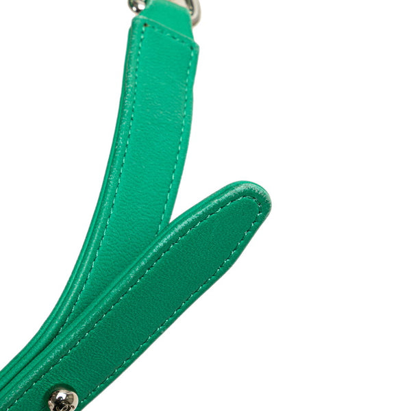 シャネル ボーイシャネル25 Vステッチ シェブロン 斜め掛け チェーン ショルダーバッグ グリーン シルバー ラムスキン パテントレザー レディース CHANEL 【中古】