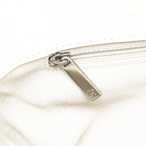 シャネル バブルキルト ココマーク チェーン ワンショルダーバッグ ホワイト ラムスキン レディース CHANEL 【中古】