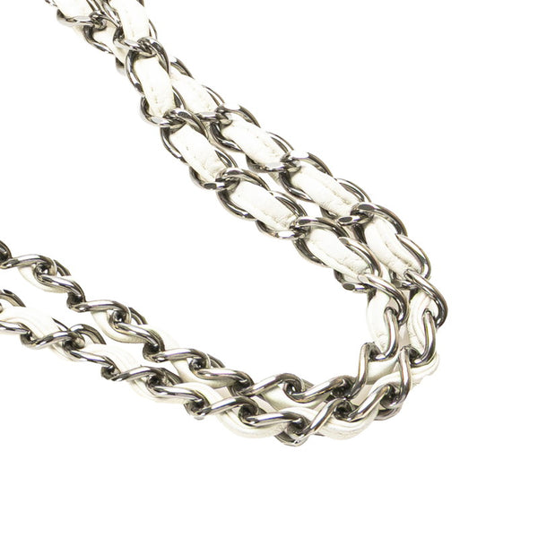 シャネル バブルキルト ココマーク チェーン ワンショルダーバッグ ホワイト ラムスキン レディース CHANEL 【中古】