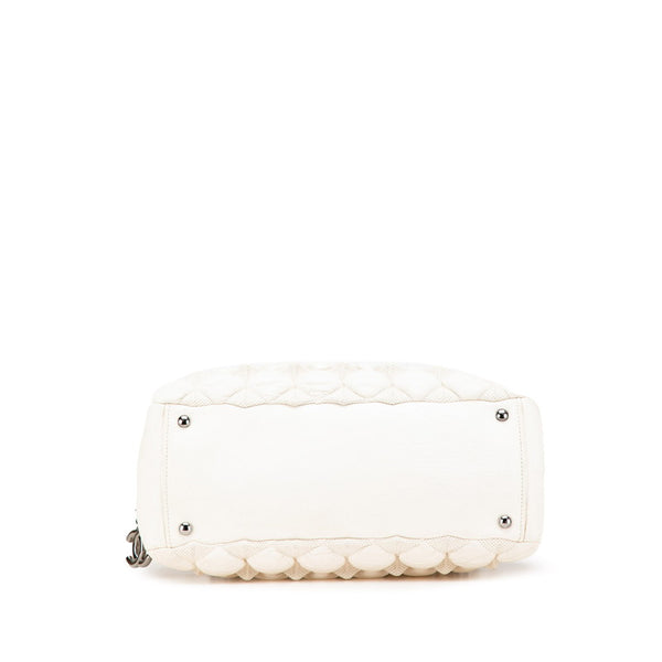 シャネル バブルキルト ココマーク チェーン ワンショルダーバッグ ホワイト ラムスキン レディース CHANEL 【中古】