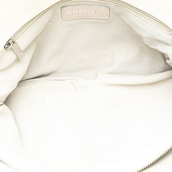 シャネル バブルキルト ココマーク チェーン ワンショルダーバッグ ホワイト ラムスキン レディース CHANEL 【中古】