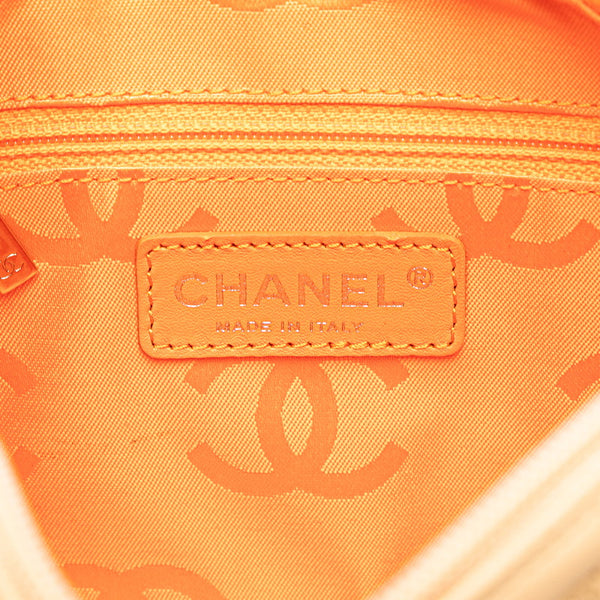 シャネル マトラッセ カンボンライン ココマーク ポーチ ベージュ イエロー レザー レディース CHANEL 【中古】