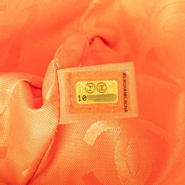 シャネル マトラッセ カンボンライン ココマーク ポーチ ベージュ イエロー レザー レディース CHANEL 【中古】