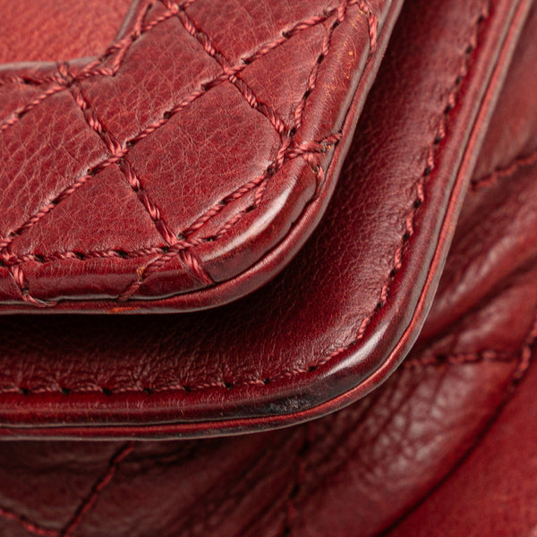 シャネル ボーイシャネル ココマーク チェーン ショルダーバッグ ワインレッド ボルドー ラムスキン レディース CHANEL 【中古】