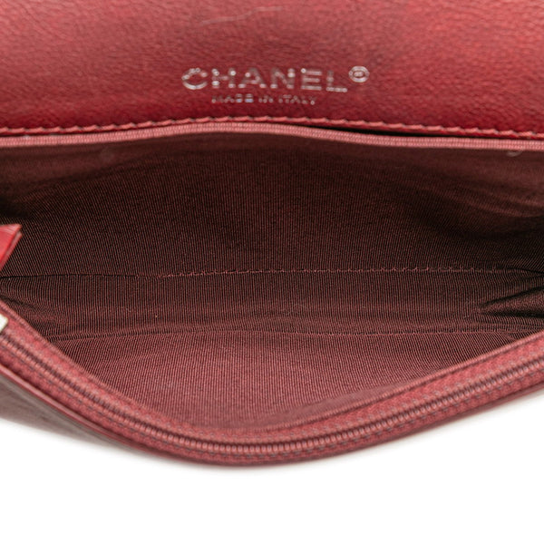 シャネル ボーイシャネル ココマーク チェーン ショルダーバッグ ワインレッド ボルドー ラムスキン レディース CHANEL 【中古】