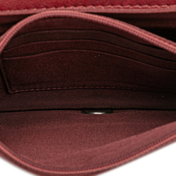 シャネル ボーイシャネル ココマーク チェーン ショルダーバッグ ワインレッド ボルドー ラムスキン レディース CHANEL 【中古】