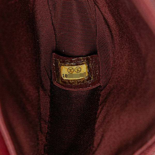 シャネル ボーイシャネル ココマーク チェーン ショルダーバッグ ワインレッド ボルドー ラムスキン レディース CHANEL 【中古】