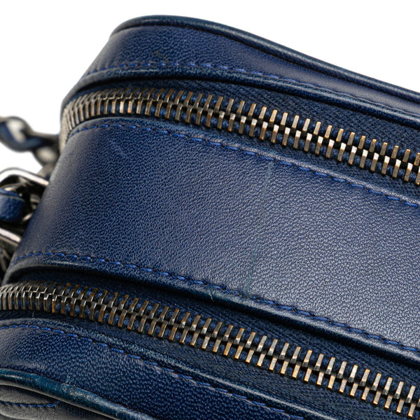 シャネル ボーイシャネル チェーン ショルダーバッグ カメラバッグ ネイビー ラムスキン レディース CHANEL 【中古】