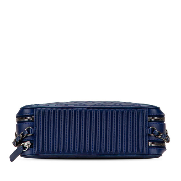 シャネル ボーイシャネル チェーン ショルダーバッグ カメラバッグ ネイビー ラムスキン レディース CHANEL 【中古】