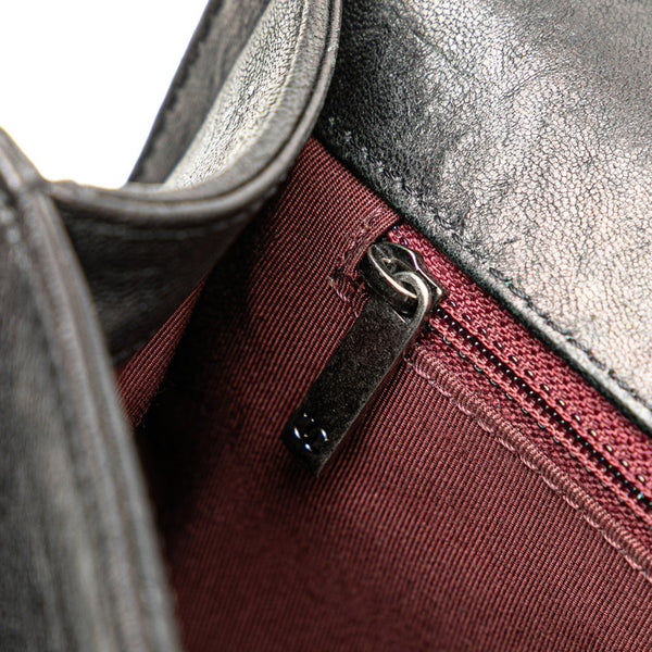 シャネル ボーイシャネル スタッズ チェーン ショルダーバッグ ハンドバッグ A67086 ブラック シルバー レザー レディース CHANEL 【中古】