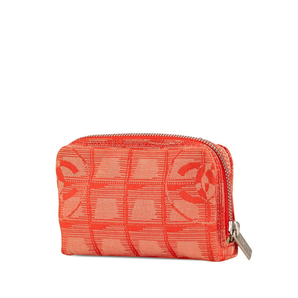 シャネル ニュートラベルライン ポーチ コインケース レッド キャンバス レディース CHANEL 【中古】