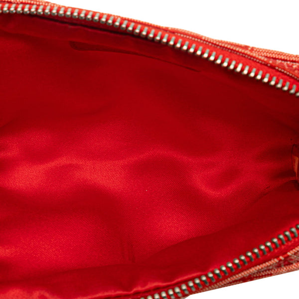 シャネル ニュートラベルライン ポーチ コインケース レッド キャンバス レディース CHANEL 【中古】