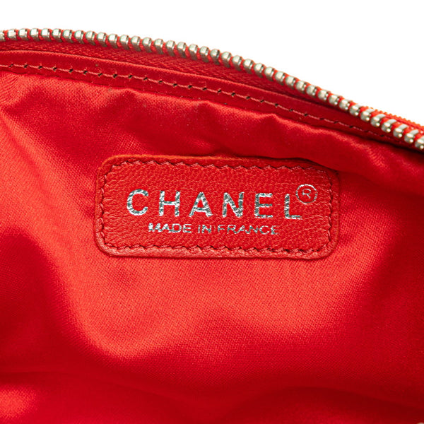 シャネル ニュートラベルライン ポーチ コインケース レッド キャンバス レディース CHANEL 【中古】
