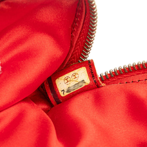 シャネル ニュートラベルライン ポーチ コインケース レッド キャンバス レディース CHANEL 【中古】