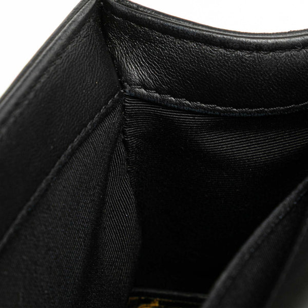 シャネル ボーイシャネル Vステッチ チェーン ショルダーバッグ ハンドバッグ ブラック レザー キャンバス レディース CHANEL 【中古】