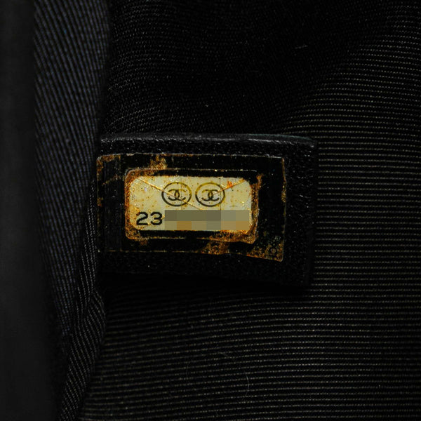 シャネル ボーイシャネル Vステッチ チェーン ショルダーバッグ ハンドバッグ ブラック レザー キャンバス レディース CHANEL 【中古】