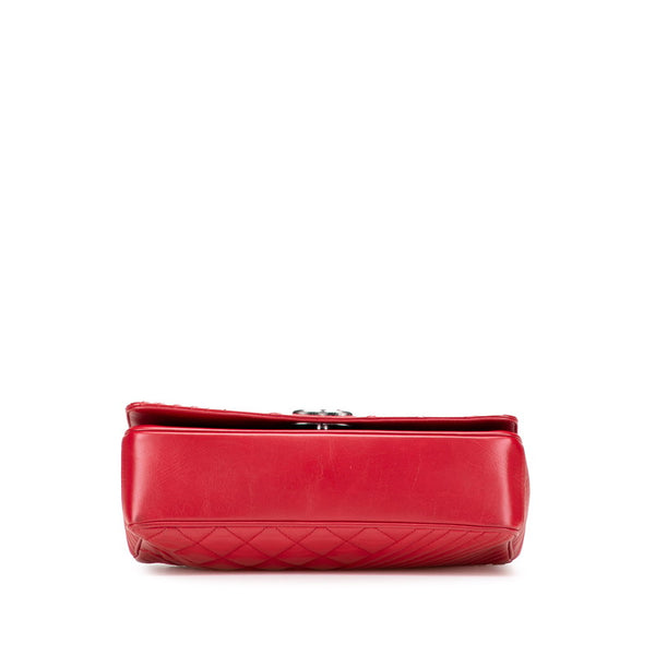 シャネル ボーイシャネル マトラッセ ココマーク チェーン ショルダーバッグ ハンドバッグ レッド ラムスキン レディース CHANEL 【中古】